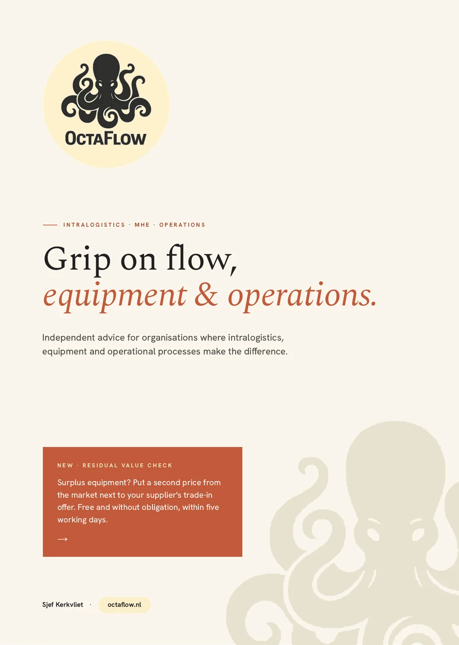 Cover of the OctaFlow brochure 2026: Grip on flow, equipment and operations