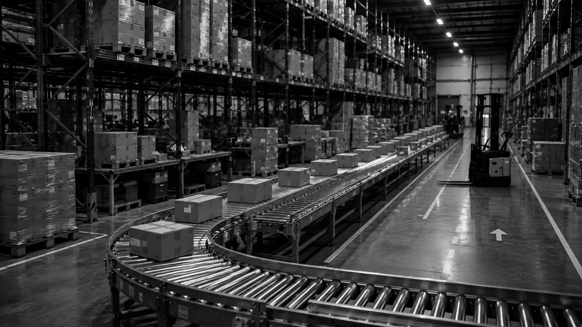 Medewerkers en heftrucks in beweging tijdens de dagelijkse operatie in een warehouse