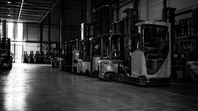Used forklifts ready for sale or trade-in during fleet renewal