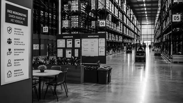 Clean and well-organised warehouse shop floor