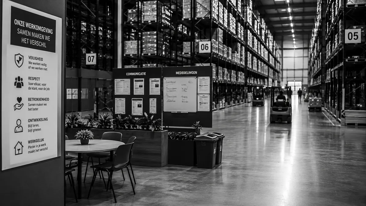 Clean and well-organised warehouse shop floor