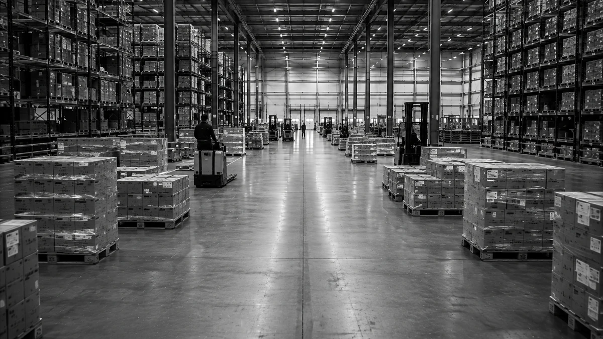 Ruim opgezet nieuw distributiecentrum met hoge stellingen en veel vrije vloerruimte